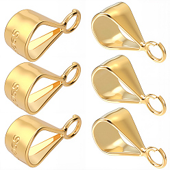 Настоящее золото 14K 6шт. 925 серебряные трубчатые дужки, петля под залог, с печатью s925, 1 с тканью для полировки ПК, реальный 14 k позолоченный, 9.5x3.3 мм, отверстие : 4 мм