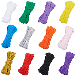 (52) Непрозрачная лаванда 60m 12 цвета волна изгиб бахрома отделка, лента для шитья, для тканевого платья своими руками изготовление украшения, разноцветные, 3/16 дюйм ~ 3/8 дюйм (5~8.5 мм), 5 м / цвет