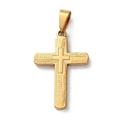 Золотой 201 подвески из нержавеющей стали, крест прелести, вакуумное покрытие pvd, золотые, 31x20x2 мм, отверстие : 8x4 мм