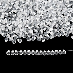 (DPF22) White Lined Crystal Миюки 3.4мм капельные бусины, японский бисер, внутри цветов, (dpf22) белый кристалл с линиями, 3.4x3 мм, отверстие : 0.65 мм, Около 180 шт / 10 г