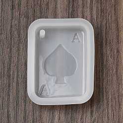Playing Theme Тема игральных карт, подвеска своими руками, силиконовые формы, формы для литья смолы, для уф-смолы, изготовление изделий из эпоксидной смолы, серый, лопата, 48x36x10 мм, отверстие : 2 мм