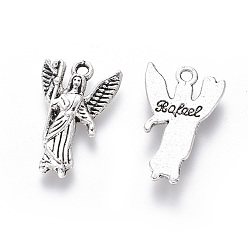 Античное Серебро Сплавочные подвески тибетского стиля, ангел, без кадмия и без свинца, античное серебро, 18x11x2 мм, Отверстие : 1.5 мм , около 1160 шт / 1000 г