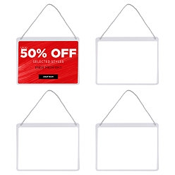 White Erasable PVC Hanging Price Tags with Rope, Rectangle, White, 22.2x32.5x0.3cm
