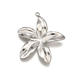 Нержавеющая Сталь Цвет 304 подвески из нержавеющей стали, цветочный шарм, анти-тускнение, цвет нержавеющей стали, 31.5x29.5x4 мм, отверстие : 2 мм