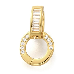 Настоящее золото 18K 925 Застежки-замки-замки из стерлингового серебра с микропаве и прозрачным фианитом., реальный 18 k позолоченный, 15 мм