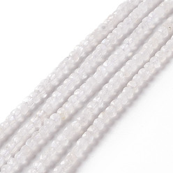 Rainbow Moonstone Natürliche Regenbogen-Mondstein-Perlenstränge, facettiert, Würfel, 2.5x2.5 mm, Bohrung: 0.5 mm, ca. 164 Stk. / Strang, 15.35 Zoll (39 cm)