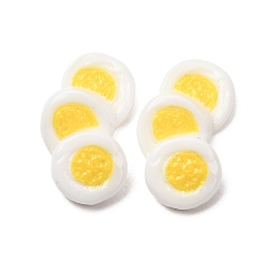 Желтый Непрозрачные кабошоны из смолы, жаренное яйцо, желтые, 17.5x10x5 мм