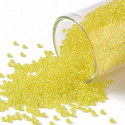 (175) Transparent AB Lemon Круглые бусины toho, японский бисер, (175) прозрачный лимонный сок, 15/0, 1.5 мм, отверстие : 0.7 мм, Около 135000 шт / фунт