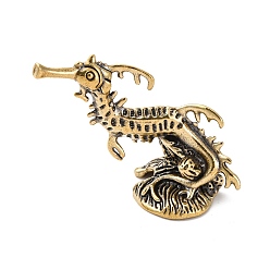 Античное Золото Скульптура из латуни в виде морского конька, для офиса, дома, учебы, рабочего стола, украшения, песок, стол, декор, античное золото , 40x51.5x22 мм