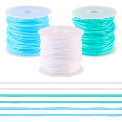 (52) Непрозрачная лаванда 15 м полая труба ПВХ трубчатый шнур из синтетического каучука, с пластиковой катушкой 3шт., разноцветные, 2 мм, отверстие : 1 мм, 3 цветов, 5 м / цвет