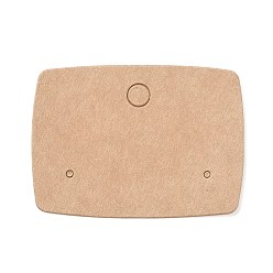 Цвет Древесины Пустые карточки для демонстрации сережек из крафт-бумаги, прямоугольные, деревесиные, 4x5x0.05 см, отверстие : 1.5 мм