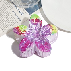 Фиолетовый Заколки для волос с когтями из смолы, аксессуары для волос для женщин и девочек, цветок, фиолетовые, 70x80 мм