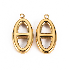 Настоящее золото 14K 304 подвески из нержавеющей стали, реальный 14 k позолоченный, 23.5x12x3 мм, отверстие : 1.6 мм