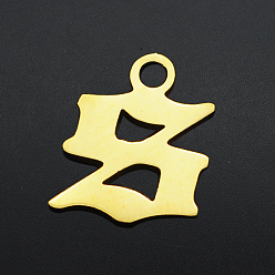 Letter S 201 Edelstahl Reize, Laserschnitt, Buchstabe, golden, letter.s, s: 8x7x1 mm, Bohrung: 1.2 mm
