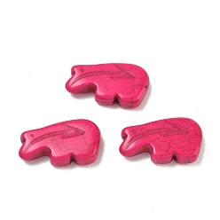 Deep Pink Dyed Synthetic Turquoise Beads, Zuni Bear, Deep Pink, 12.5x20.5x5mm, Hole: 1.2mm