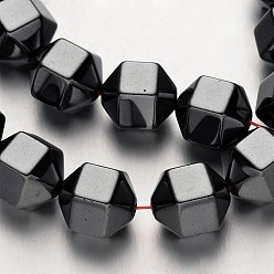 Естественный Цвет Немагнитные нити шарик синтетический гематит, многоугольник, первоначальный цвет, 9.5x9.5 мм, отверстие : 1 мм, около 38 шт / нитка, 15.7 дюйм