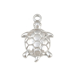 Couleur Acier Inoxydable Pendentifs en acier inoxydable, charmes de tortue, couleur inox, 304mm, Trou: 23x14.5x2.5mm