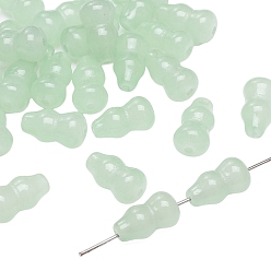 Светло-зеленый 15шт стеклянные бусины из искусственного нефрита, светло-зеленый, 14x8 мм, отверстие : 1 мм