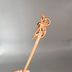 Бабочка Деревянные палочки для волос, винтажные декоративные аксессуары для волос, песчаный коричневый, 180 мм