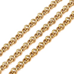 Золотой 304 бесконечнозвенные цепи из нержавеющей стали, несварные, ионное покрытие (ip), золотые, 3.5x7x2 мм
