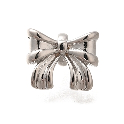 Платинированный Латунные подвески, без кадмия, без никеля и без свинца, бантом прелести, Реальная платина, 10x12x7.5 мм, отверстие : 3.5 мм