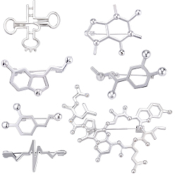 Платина 14шт. 7 стили брошь из сплава, булавки на лацкан, разнообразные, платина, 19.5~47x31~56 мм, 2 шт / стиль