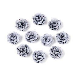 Гейнсборо Непрозрачная смола декодирует кабошоны, цветок, два тона, светло-серые, 9~10x4~5 мм