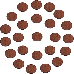 Coconut Brown Painted Wood Cabochons, Flat Round, Coconut Brown, 20x2mm