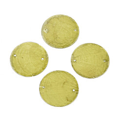 Темный Хаки Окрашенные распылением натуральные ракушки capiz дисковые звенья соединительные подвески, Темный хаки, 28~30x0.5~1 мм, отверстие : 1.2~1.6 мм