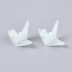 Лазурный Непрозрачные акриловые бусины, оризуру, с блеском порошок, лазурный, 20x34x25 мм, отверстие : 1.2 мм