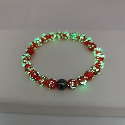 Красный Светящиеся стеклянные браслеты-растяжки, круглые, красные, 7-1/2 дюйм (19 см)