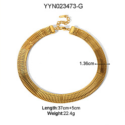 Настоящее золото 18K 304 женские ожерелья-цепочки из нержавеющей стали, реальный 18 k позолоченный, 14.57 дюйм (37 см)
