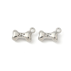 Платина Подвески из сплава , стойки покрытие, костяные амулеты, платина, 7.5x9.5x3 мм, отверстие : 1.2 мм