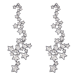 Cordón Viejo Parches de tela, pegar en parche, accesorios de vestuario, apliques, sequi, estrella, encaje antiguo, 168x58x1 mm