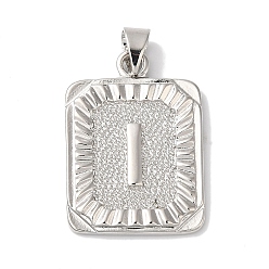 Letter I Стойки обшивки латунные подвески, долговечный, без свинца и без кадмия, квадрат с подвесками в виде букв, Буква "i", 24x17x2.5 мм, отверстие : 4x3.5 мм