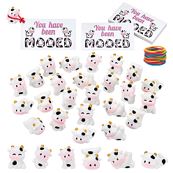 (52) Непрозрачная лаванда Декоративные миниатюрные коровки из смолы в виде цветочных горшков, с помощью картона и резинок, разноцветные, 21x30.5x15 мм