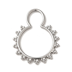 Нержавеющая Сталь Цвет Не тускнеющие 304 подвески из нержавеющей стали, 8-форма очарования, цвет нержавеющей стали, 32x25.5x1 мм