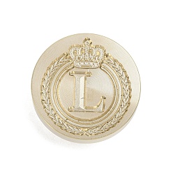 Letter L Золотистый тон корона начальная восковая печать латунные штампы головки, для сургучной печати, Письмо L, 25x14.5 мм, отверстие : 7 мм