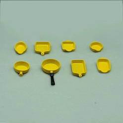 Желтый 8шт. набор для приготовления пищи из сплава миниатюрные украшения, аксессуары для кукольного домика с микро-ландшафтом, притворяясь опорными украшениями, желтые, нет размера