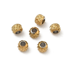 Column 304 из нержавеющей стали бусы, ионное покрытие (ip), долговечный, стойки покрытие, реальный 18 k позолоченный, колонка, 3x2.5 мм, отверстие : 1.5 мм