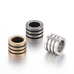 (52) Непрозрачная лаванда 304 бусины из нержавеющей стали, бусины с большим отверстием, колонка, разноцветные, 10x8 мм, отверстие : 7 мм