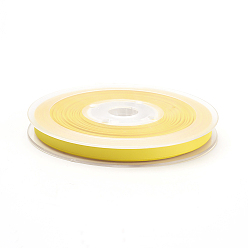 Yellow Double Face Matte Satin Ribbon, Polyester Satin Ribbon, Yellow, (1/4 inch)6mm, 100yards/roll(91.44m/roll)