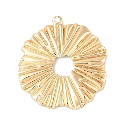 Настоящее золото 18K Латунные подвески, без кадмия, без никеля и без свинца, , реальный 18 k позолоченный, 25.5x23.5x1.5 мм, отверстие : 1.2 мм