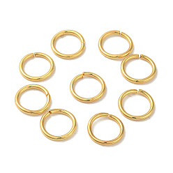 Настоящее золото 18K 304 из нержавеющей стали открыты кольца прыжок, круглые, для плетения кольчуги, реальный 18 k позолоченный, 10x1.2 мм, внутренний диаметр: 7.5 мм
