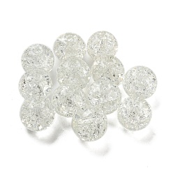 Прозрачный Прозрачные стеклянные бусины с кракелем, роспись распылением, круглые, прозрачные, 10 мм, отверстие : 1.6 мм, 200 шт / пакет