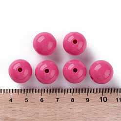 Camellia Opaque Acrylic Beads, Round, Camellia, 16x15mm, Hole: 2.8mm, about 220pcs/500g