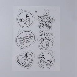 Черный Пластиковая термоусадочная пленка, с разными узорами для детей взрослые, звезда и сердце, бабочка и выражение лица, чёрные, 200~210x140~153x0.3 мм