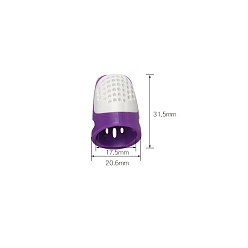 Purple Silicone & Plastic Finger Covers, for Sewing Tools, Purple, 31.5x20.6mm