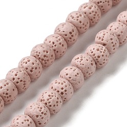 Лавандовый румянец Нити бусин из натурального камня, окрашенные в лавовый камень, рондель, лавандовый румянец, 8x5~6 мм, отверстие : 1.6 мм, около 65~66 шт / нитка, 15.75'' (40~40.5 см)