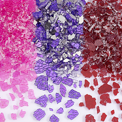 (52) Непрозрачная лаванда Ahademaker 300g 3 цвета потрескивают осколки стекла, мозаичные плитки, мозаичные кабошоны, для украшения дома ремесла ювелирные изделия изготовление настольной лампы, разноцветные, 3~26.5x3~24x2.5~3 мм, 100 г (около 62 шт) / цвет